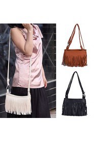 Women Mini Shoulder Bag PU Leather Tassel Fringe Satchel Crossbody Messenger Bag