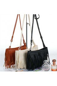 Women Mini Shoulder Bag PU Leather Tassel Fringe Satchel Crossbody Messenger Bag