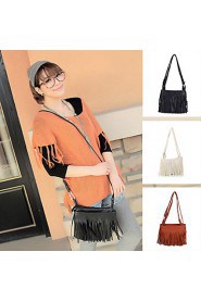 Women Mini Shoulder Bag PU Leather Tassel Fringe Satchel Crossbody Messenger Bag