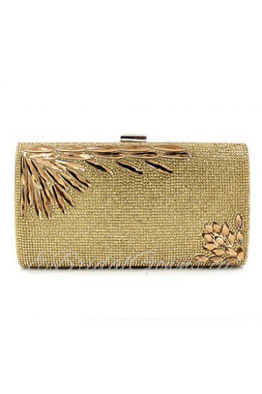 Women Metal Flap Clutch / Evening Bag Gold / Silver / Black