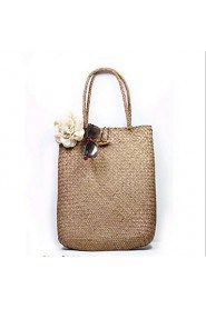 Women Casual Straw Tote Green / Gray