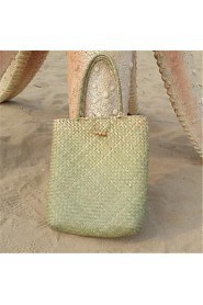 Women Casual Straw Tote Green / Gray