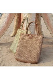 Women Casual Straw Tote Green / Gray