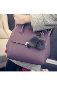 Women PU Flap Shoulder Bag / Tote / Satchel Purple / Red / Gray / Black