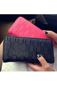 Women PU Bi fold Clutch / Wallet / Card & ID Holder White / Pink / Blue / Red / Black