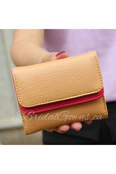 Women's PU Wallet Pink/Blue/Yellow/Red/Black