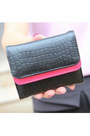 Women's PU Wallet Pink/Blue/Yellow/Red/Black