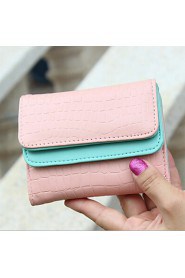 Women's PU Wallet Pink/Blue/Yellow/Red/Black