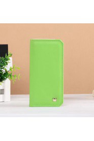 Fashion simple style long vertical Small crown metal buckle thin multi card bit card package lady wallet