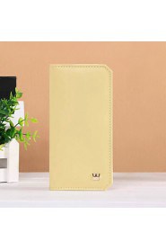 Fashion simple style long vertical Small crown metal buckle thin multi card bit card package lady wallet