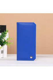 Fashion simple style long vertical Small crown metal buckle thin multi card bit card package lady wallet