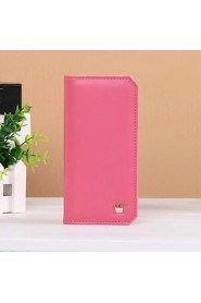 Fashion simple style long vertical Small crown metal buckle thin multi card bit card package lady wallet