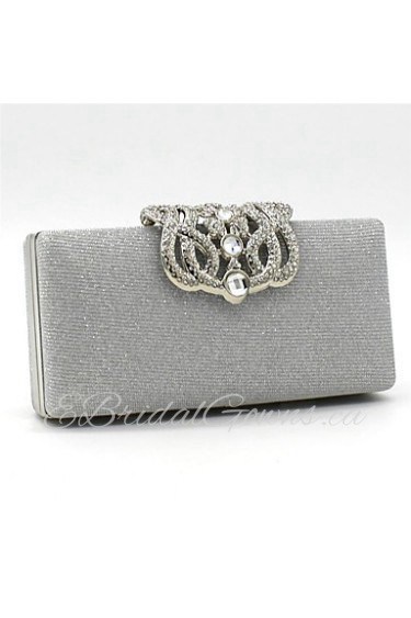 Women Satin Baguette Clutch / Evening Bag / Cosmetic Bag Gold / Silver