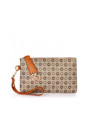 Women PU Baguette Clutch Gold / Brown