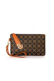 Women PU Baguette Clutch Gold / Brown