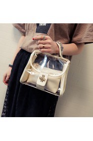 Lady's Clear PVC Transparent Jelly Candy Small Bag Tote Clear Beach Handbag Bucket Satchel Picture package Beach Bag