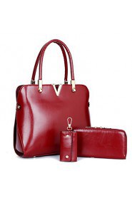 Women PU Barrel Shoulder Bag / Tote Blue / Brown / Red / Black / Burgundy