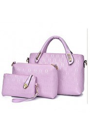 Women PU Barrel Shoulder Bag / Tote White / Purple / Blue / Gold / Red / Black