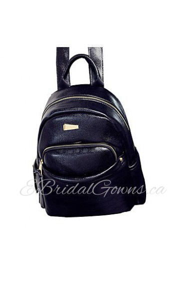 Women Casual PU Zipper Backpack