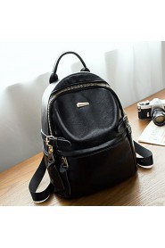 Women Casual PU Zipper Backpack