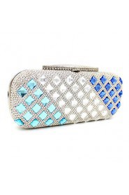 Women Metal Flap Clutch / Evening Bag Silver