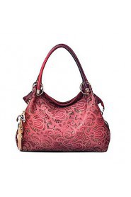 Women PU Barrel Shoulder Bag / Tote Red