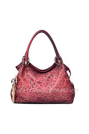 Women PU Barrel Shoulder Bag / Tote Red