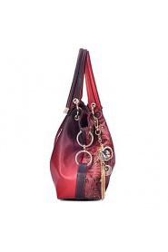 Women PU Barrel Shoulder Bag / Tote Red