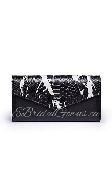 Women Casual / Event/Party Cowhide Clutch Black