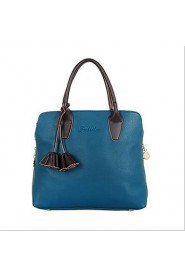 Women PU Shell Tote Blue / Red / Black