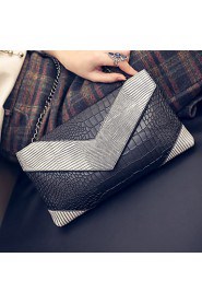 Women PU Flap Shoulder Bag / Satchel Silver / Gray