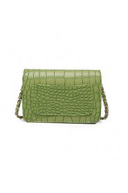 Women Formal / Office & Career Cowhide Shoulder Bag Green / Gray