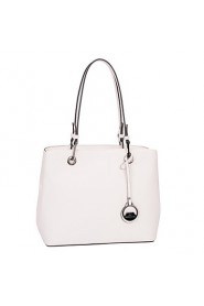 Women PU Shopper Shoulder Bag / Tote White / Black