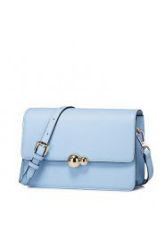 Women Real Genuine Leather Baguette Purse Shoulder Messenger Cross Body Bag Cover Lady Blue / Cream