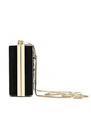 Women Metal Baguette Shoulder Bag / Clutch / Evening Bag / Coin Purse Black