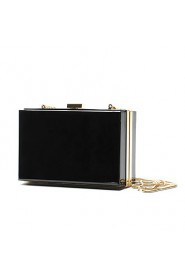 Women Metal Baguette Shoulder Bag / Clutch / Evening Bag / Coin Purse Black