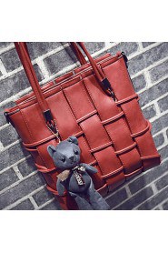 Women PU Barrel Shoulder Bag / Tote / Satchel Blue / Red / Gray / Black