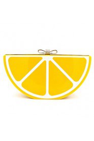 Women PVC Flap Clutch / Evening Bag Yellow / Red