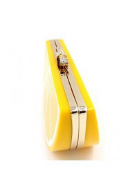 Women PVC Flap Clutch / Evening Bag Yellow / Red