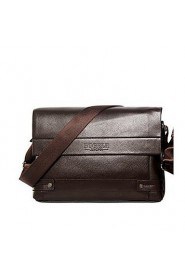 Men PU Messenger Shoulder Bag Brown / Black