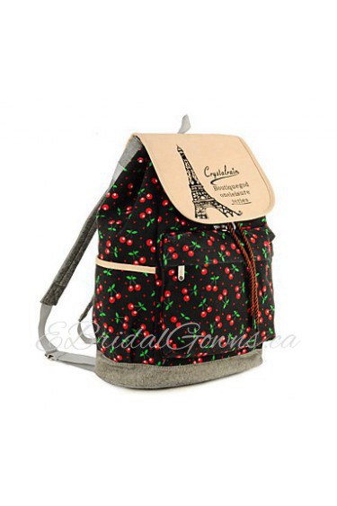 Women Sports / Shopping Canvas Toggle Backpack