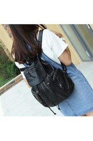 Women Casual PU Zipper Backpack