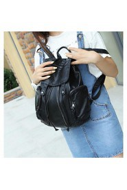 Women Casual PU Zipper Backpack