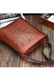 Men Cowhide Messenger Shoulder Bag Brown / Black