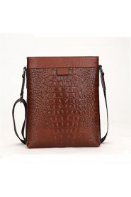 Men Cowhide Messenger Shoulder Bag Brown / Black