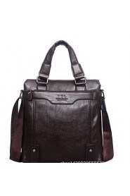 Men PU Messenger Tote Brown