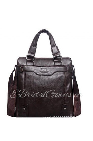 Men PU Messenger Tote Brown