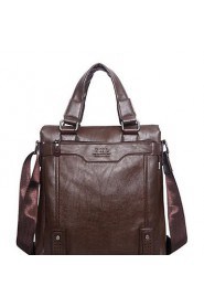 Men PU Messenger Tote Brown