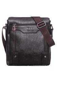 Men PU Messenger Tote Brown