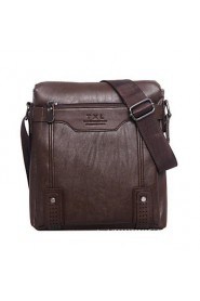 Men PU Messenger Tote Brown